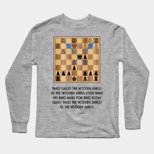 xQc Wooden Shield Chess Meme Long Sleeve T-Shirt